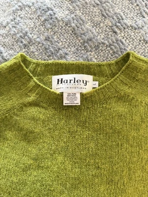 Harley of Scotland New Wool - Grass Green NWOT Size Large Crew Neck Sweater - Image 1 of 4