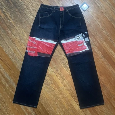 Jeans Vintage Marithe Francois Girbaud Talla 34 Pintados Y2K Denim Sueltos Patín Nuevos con Etiquetas Foto 1 de 4