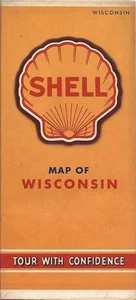 1941 SHELL OIL Road Map WISCONSIN Green Bay Milwaukee Madison Appleton Radio Log - Picture 1 of 6