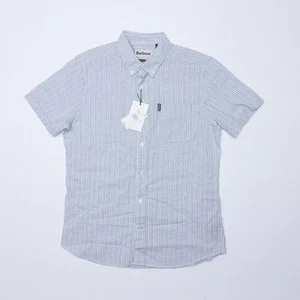 Barbour Men Stripe Seersucker Shirt Inky Blue Size S 9427 - Picture 1 of 4