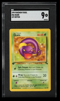 1999 Pokemon Fossil 1st Edition Ekans SGC 9 English #46 Vintage - Image 1 of 2