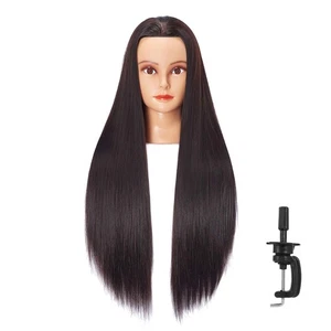 26-28'' Mannequin Head Synthetic Fiber Long Hair Styling Training Head Dolls ... - Picture 1 of 5