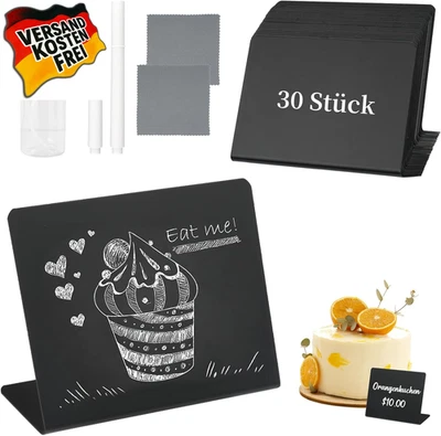 Kreidetafel Klein L-Form 30 Stück Schiefertafeln Beschriften Buffet Party Café - Bild 1 von 4
