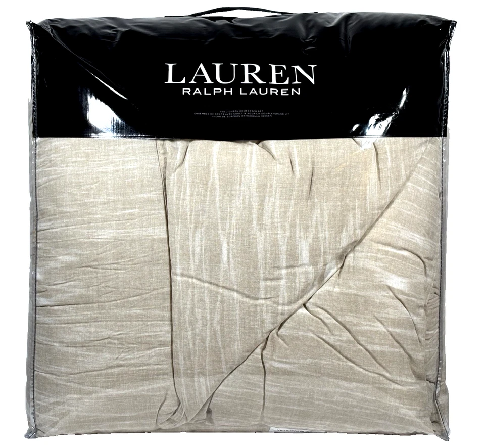 Juego de edredón Ralph Lauren Queen KENT ropa de cama de algodón beige neutro con fundas Foto 1 de 4