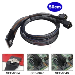 Mini Slim SAS SFF-8654 8i 4,0-2X SAS SFF-8683 cavo di connessione server 50 cm - Foto 1 di 23