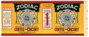 GENUINA LATA ETIQUETA CAFÉ VINTAGE ZODIAC NUEVA ORLEANS TIENDA GENERAL C1920S C4 - Imagen 1 de 1