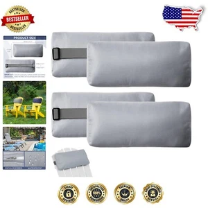 4 Pack Square Chaise Lounge Headrest Pillows with Extender Strap - Modern Decor - Picture 1 of 11