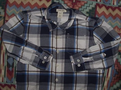 Cherokee Boys LS Button-Front Shirt,Size S(6-7),Navy/White/Gray Plaid,100%Cotton - Image 1 of 4