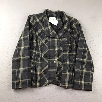 Chaqueta de equitación Soft Surroundings para mujer pequeña gris lana abotonada plisada nueva con etiquetas Foto 1 de 4