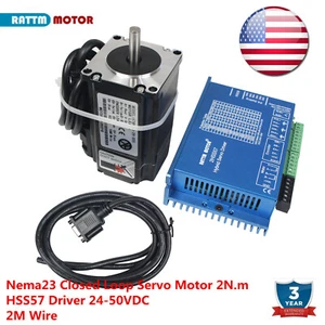 『US』Nema 23 Closed Loop Servo Motor Driver 2N.m 57x76mm DC24-50V CNC Router Kit - Picture 1 of 15