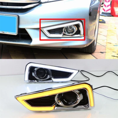 Pair Daytime Running Light LED Fog Head Lamp DRL For Honda City 2014-2021 New - Image 1 of 3