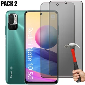 Verre Trempé Anti-Espion Redmi Note 10 5G/4G Note 10 Lite Protection d'écran Dur - Photo 1/8
