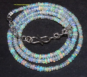 AAA Natural Ethiopian Opal Beads Necklace 3X4MM 16 Inch Loose Gemstone N1 - Picture 1 of 8