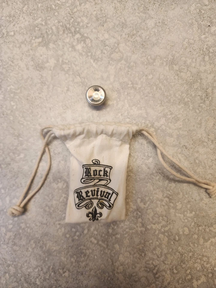 Rock Revival Replacement Button Clear Crystal with Metal Trim NEW - Image 1 of 1