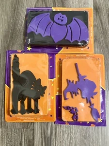 HALLOWEEN 3 Spooky Self Ink Stamps Sealed Kids Party Favors Cat Witch Bat New! - Picture 1 of 4