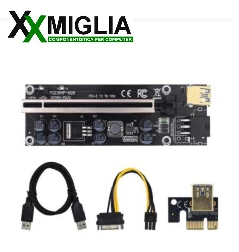 Extender PCI Express Cavo USB 3.0 PCI-E 1X a 16X Adattatore per il Mining - Immagine 1 di 1