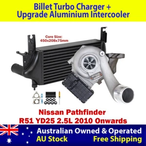 Upgrade Billet Turbo+75mm Intercooler For Nissan Pathfinder R51 YD25 2.5 2010- - Picture 1 of 11