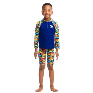 Funky Trunks Toddler Boys Swimmasaurus Zippy Rash Vest, Suntop - Picture 1 of 3