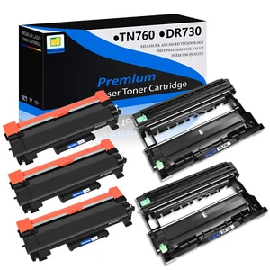 TN760 Toner DR730 Drum For Brother TN760 MFC-L2710DW HL-L2395DW DCP-L2550DW LOT - Picture 1 of 24