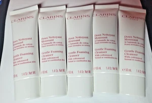 5-PACK Clarins Gentle Foaming Cleanser with Cottonseed, 1.4 oz each -  SEALED - Picture 1 of 8
