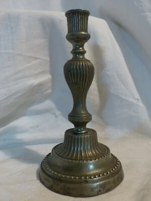  bougeoir a vis chandelier ancien haute epoque candlestick etain  - Photo 1/4