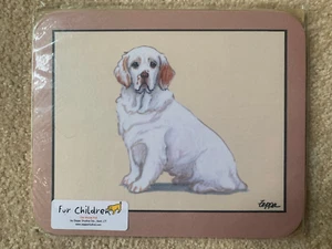 ONLY 1 LEFT - New Clumber Spaniel MOUSE PAD Non-Slip on Plain Beige Background - Picture 1 of 1