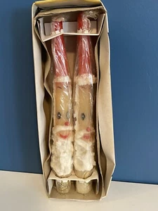 Vintage Prestige Candle Co. Santa Claus Christmas Wax Taper Candles 10" NOS - Picture 1 of 11