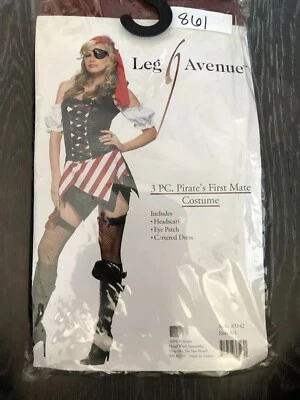 NUEVO CON ETIQUETAS Leg Avenue 3 Piezas Sexy Disfraz de Primer Oficial de Pirata Parche para Ojos Bufanda Vestido XL Foto 1 de 4