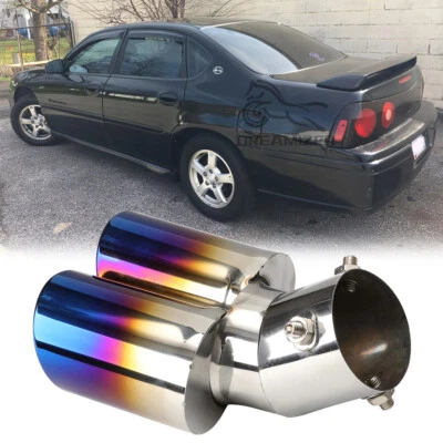 Stainless Steel Rear Curved Dual Exhaust Pipe Muffler Tip For Chevy Impala 2004 - Image 1 of 4