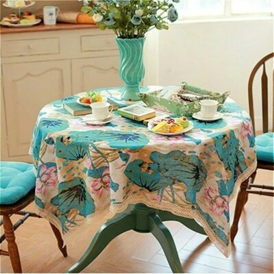 1M Ethnic Fabric Flowers Bird Upholstery Curtain Crafts Boho Cotton Linen Retro - image 1 of 4