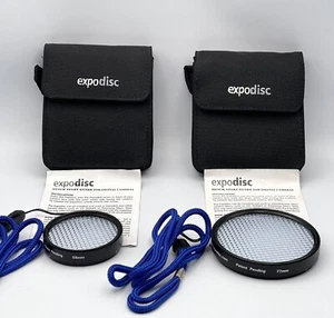 Set Of 2 Expodisc 77mm & 58mm digital white balance filter with case - Picture 1 of 6