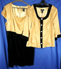 NWT MIDNIGHT VELVET Dress Suit SATIN VELVET Gold/Black PARTY MOTB COCKTAIL 24W