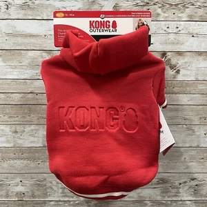 Felpa con cappuccio pull over in pile a righe con orlo rosso e bianco Dog KONG OuterWear taglia XS - Foto 1 di 10