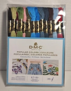 EMBROIDERY FLOSS DMC 36 Popular Colors & Loops & Threads 102 Assorted Colors NEW - Picture 1 of 12