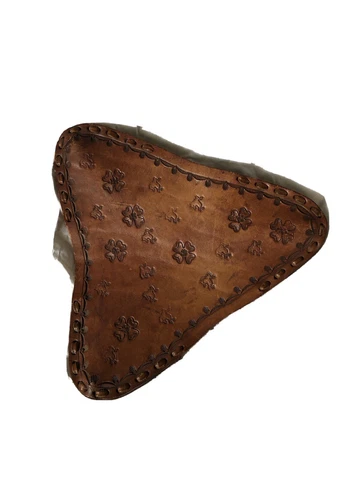 Leather Hand Tooled Camp Seat Cover
