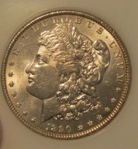 1890 Morgan Silver Dollar - Appears UNC, Peripheral Toning both sides, 4446 - Picture 1 of 2