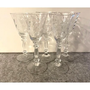 5 Caprice Clear Crystal Claret Glasses 5.75" Tall  # 2193 - Picture 1 of 6