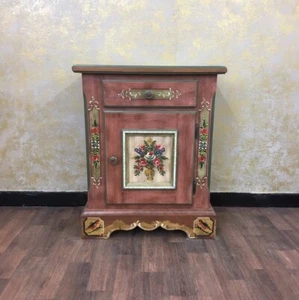 Voglauer Schränkchen Altrosa Handbemalt Anno 1800 Kommode Eintürig Vintage Antik - Bild 1 von 6