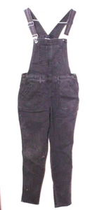 NO BOUNDRIES BIB LONG LVERALLS ladies size M faded black zipper stretch denim - Picture 1 of 7