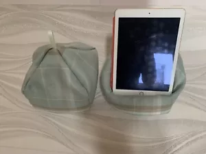 Tartan Duck Egg Blue/Green iPad tablet cushion Beanbag stand holder kindle - Picture 1 of 6