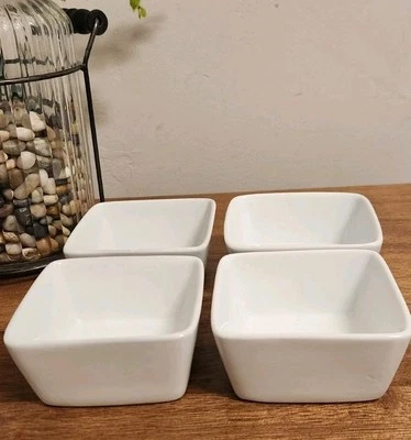 Better Homes & Gardens Square Dipping, Sauce White Bowls Set/4 NEW 3½"x1½" - Image 1 of 4