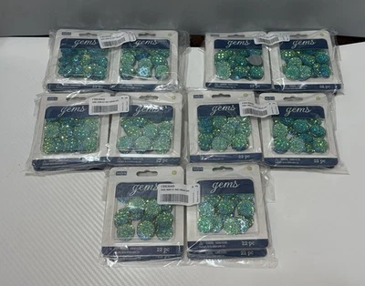 20 Cajas de 18mm Azul Aurora/Verde Imitación Espalda Plana Druzy Artesanal Joyería Cabujón Foto 1 de 2