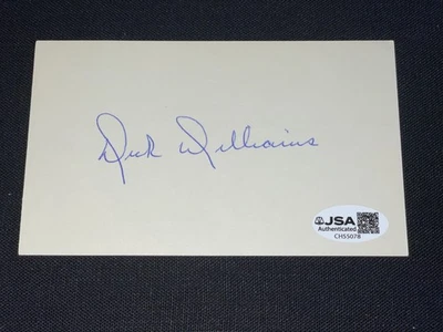 Dick Williams Signed 3x5 Index Card JSA COA Dodgers Red Sox Athletics Baseball - Image 1 of 2