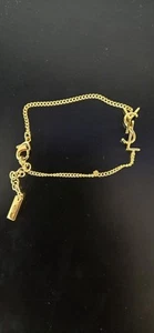 YSL Saint Laurent Charm Bracelet Brass Metal Gold! - Picture 1 of 2