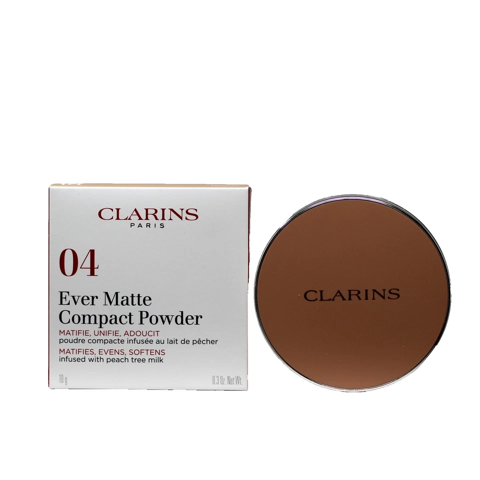 CLARINS EVER MATTE COMPACT POWDER MATIFIES, EVENS, SOFTENS 10G #04 MEDIUM - Image 1 of 1