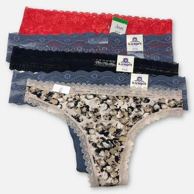 Calvin Klein, b.tempt’d, Jenni NWT 5 Pack Bundle Panties Thong Lace SZ L Multi - Image 1 of 4