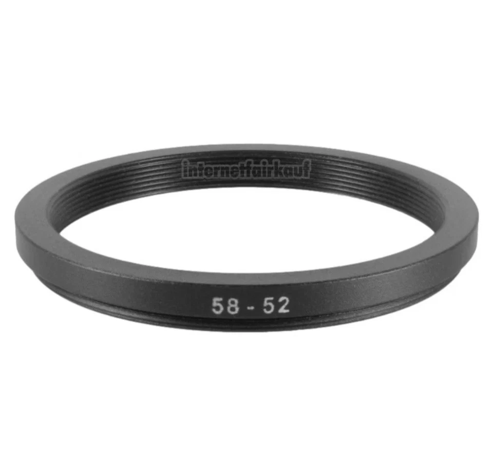 58mm to 52mm Stepping Step Down Ring Camera Lens Filter Adapter Ring 58-52mm - Image 1 of 1