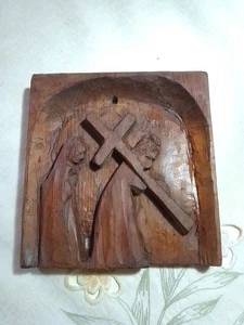 Via Crucis Scultura In Legno Antica Cm 16x15 - Imagen 1 de 3