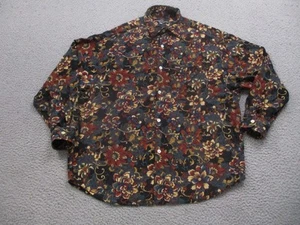 Vintage Guess Shirt Mens 2 100% Rayon Floral Button Up Disco 80s Groovy Abstract - Picture 1 of 15