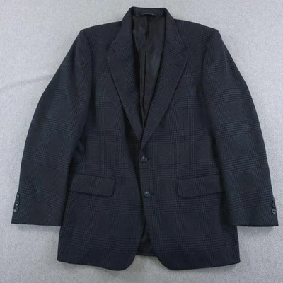 Vintage Burberrys Blazer Mens 42L Blue Glen Plaid Sport Coat 2 Button 90s USA - Image 1 of 4